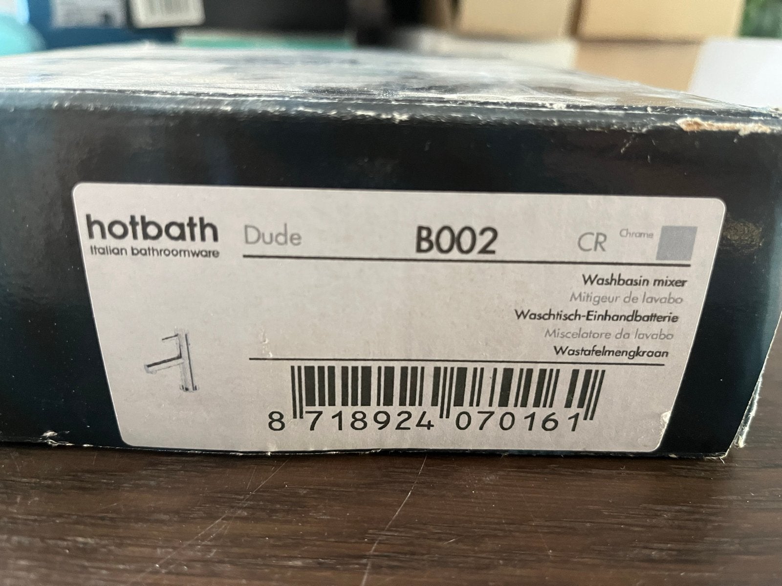 Hotbath Dude B002 Wastafelkraan Chroom - Nieuw in doos, Ophalen, Nieuw, Chroom, Kraan