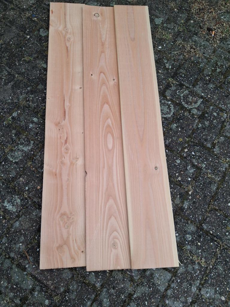 Potdeksel zeeweeds rabat 125 cm 46 stuks, Doe-het-zelf en Verbouw, Hout en Planken, Minder dan 25 mm, Nieuw, Ophalen of Verzenden