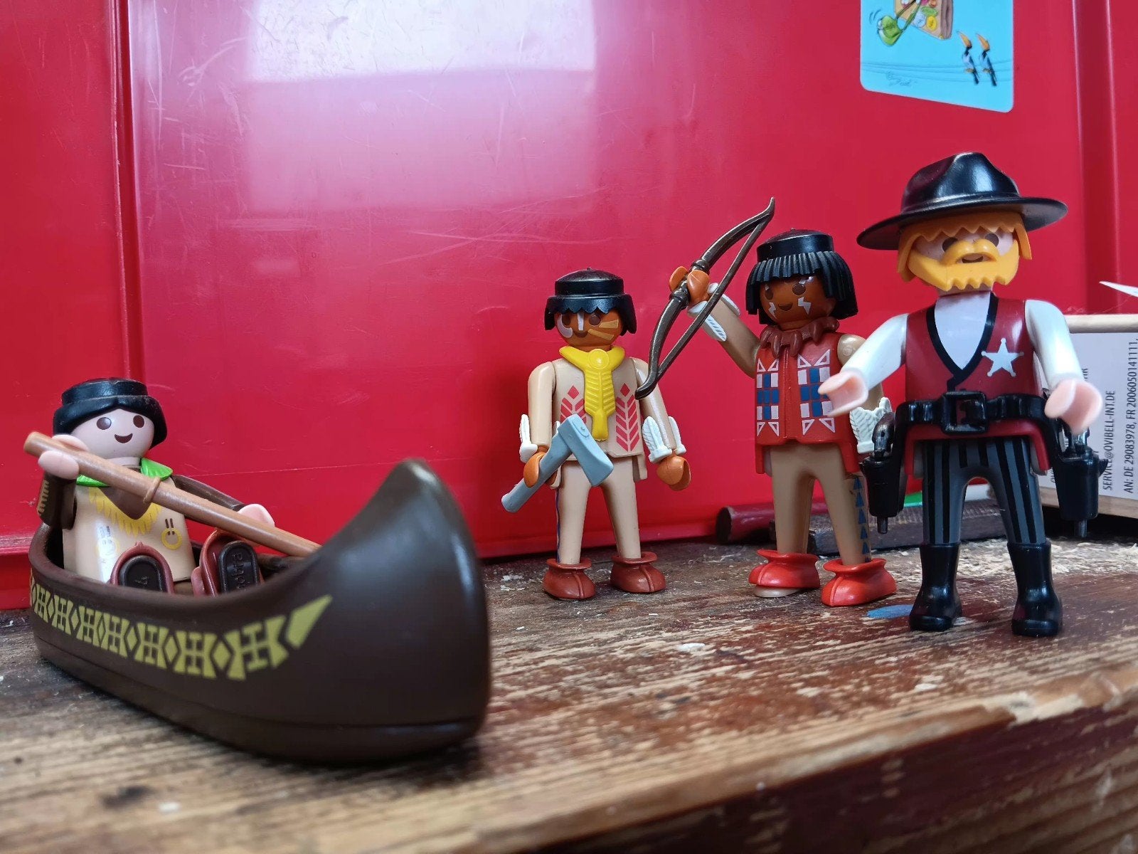 playmobil western indianen 1974 geobra, Gebruikt, Complete set, Ophalen of Verzenden, Figuren