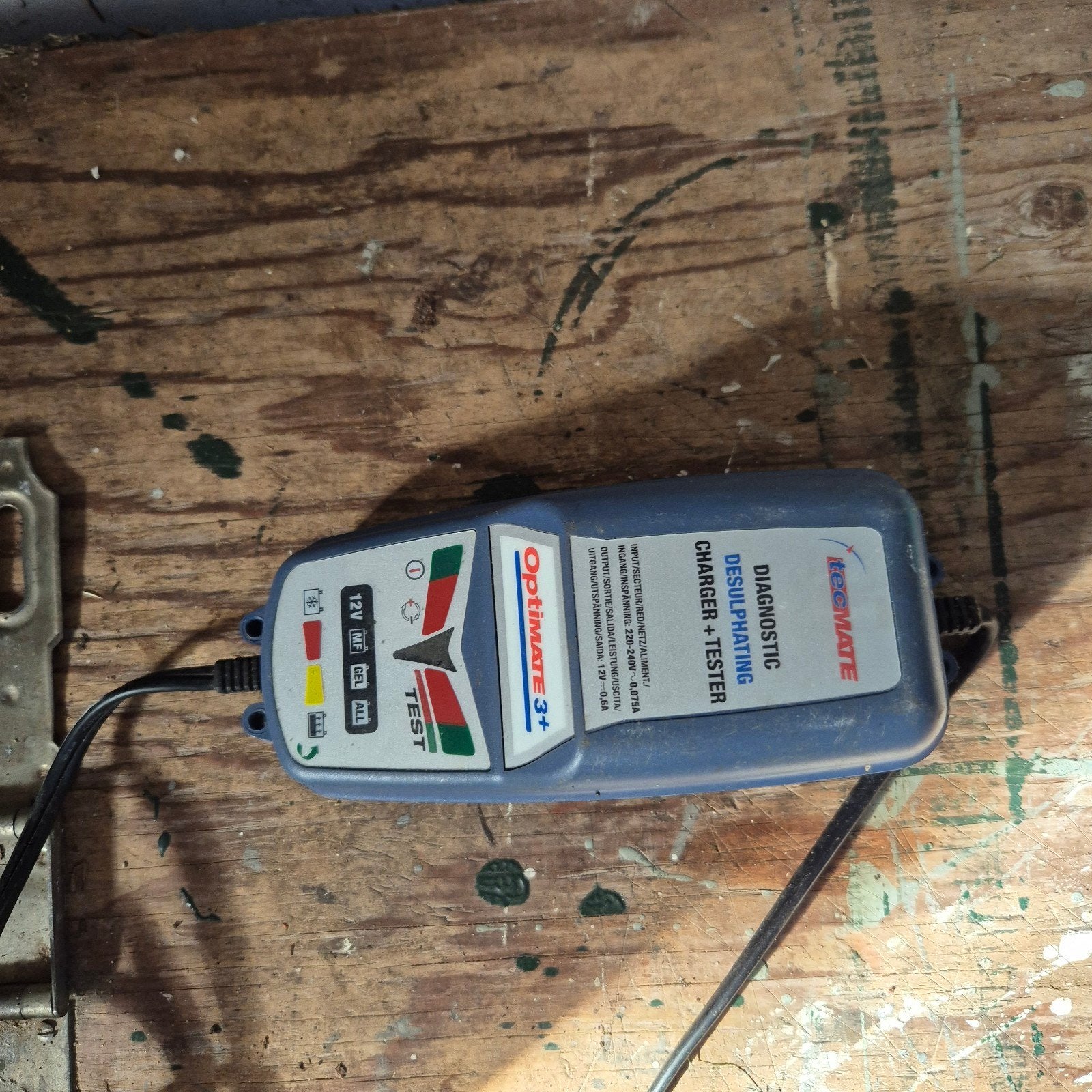TecMate OptiMate 3+ Diagnostische Acculader + Tester, Gebruikt, Universele onderdelen