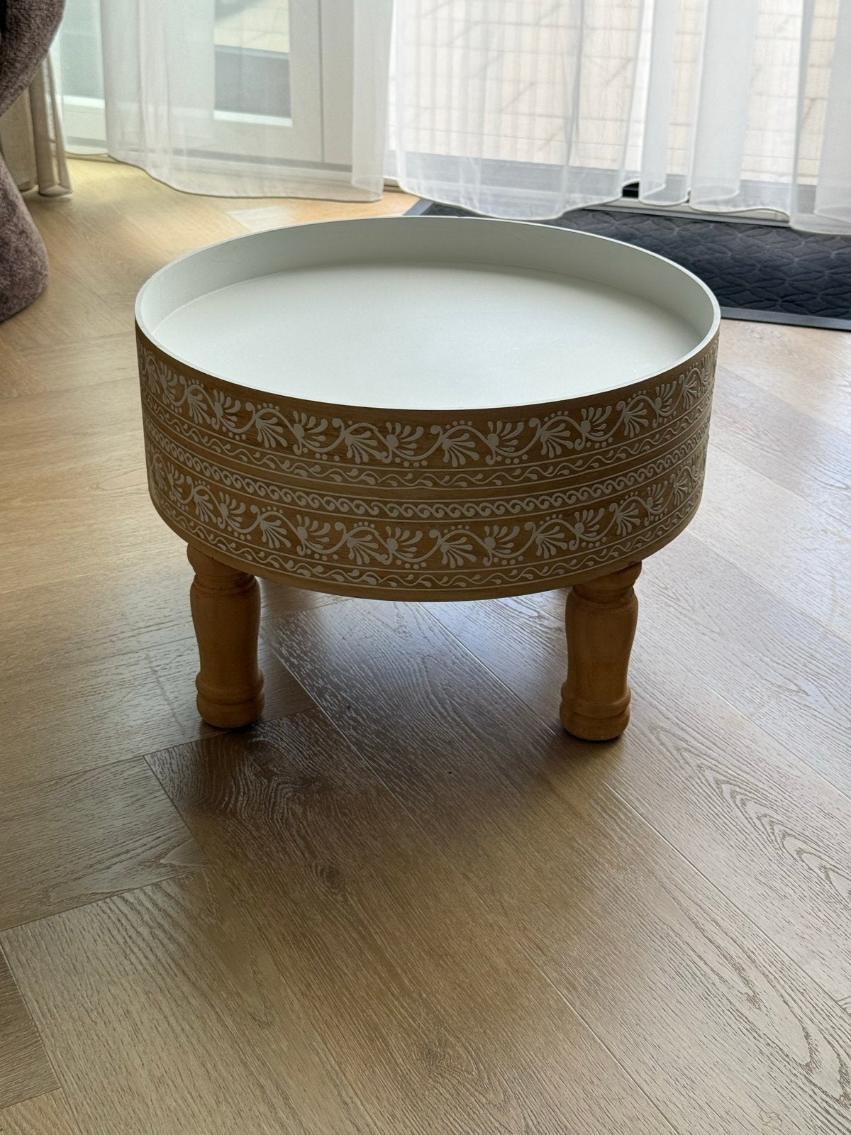 Oosterse-look bijzet tafel met 4 stevige poten, Ophalen, Minder dan 45 cm, Minder dan 55 cm, Gebruikt