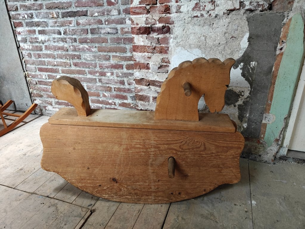 solide houten hobbelpaard, Ophalen, Gebruikt, Onbekend, Onbekend