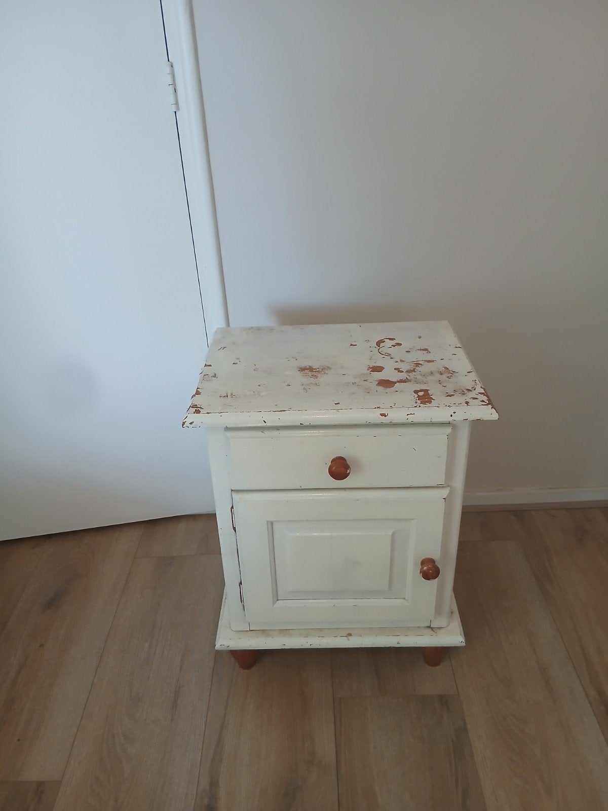 Vintage nachtkastje/bijzettafel - opknapper, Ophalen, Gebruikt, 55 tot 70 cm, 45 tot 65 cm
