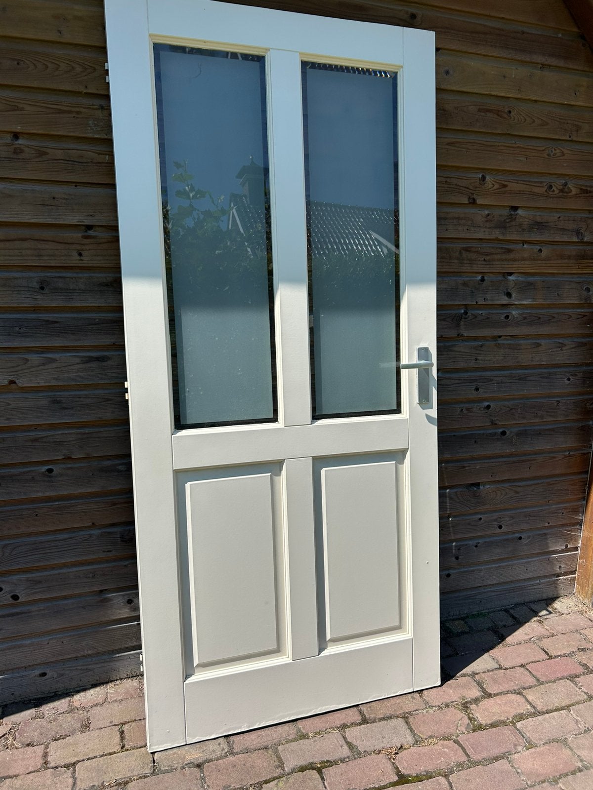 Nette binnendeur 201x92,5 cm met melkglas, Ophalen, Gebruikt, 80 tot 100 cm, Binnendeur