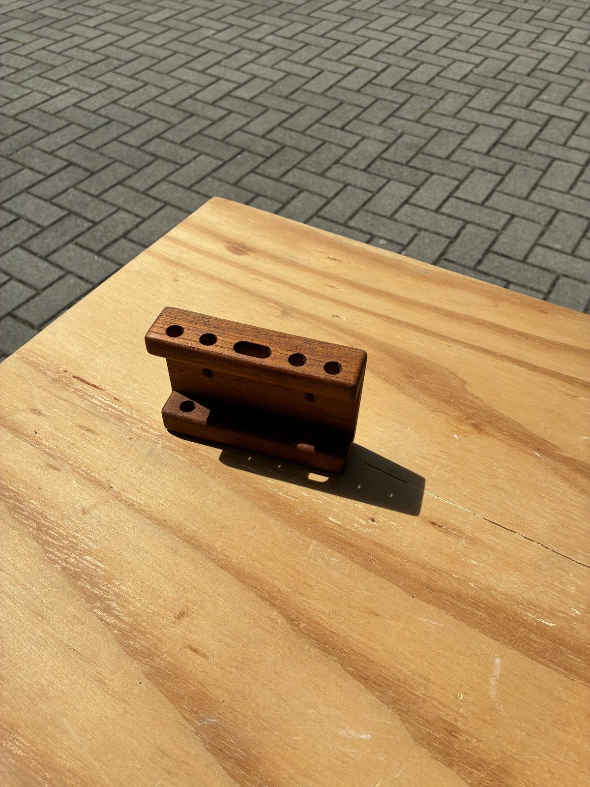 pennenhouder/organizer teak voor kaartpasser, Ophalen of Verzenden, Gebruikt