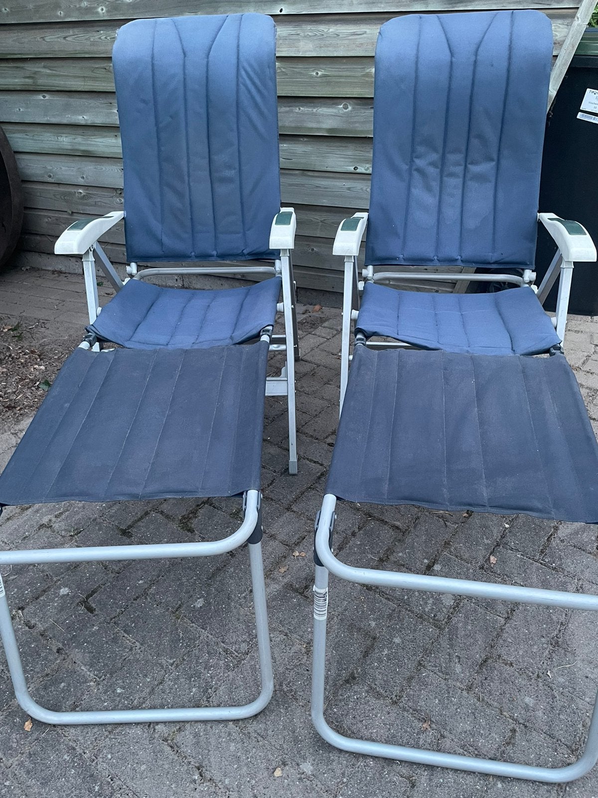 Campingstoelen met voetsteunen, Caravans en Kamperen, Ophalen, Gebruikt, Campingstoel