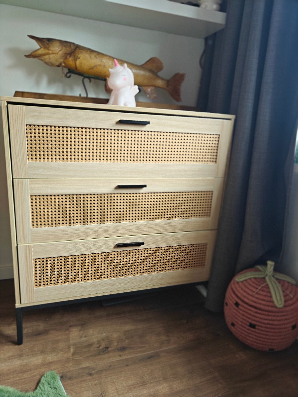 Commode van TWF met rotan details, Kinderen en Baby's, Ophalen, Gebruikt, 50 tot 70 cm, 75 tot 100 cm