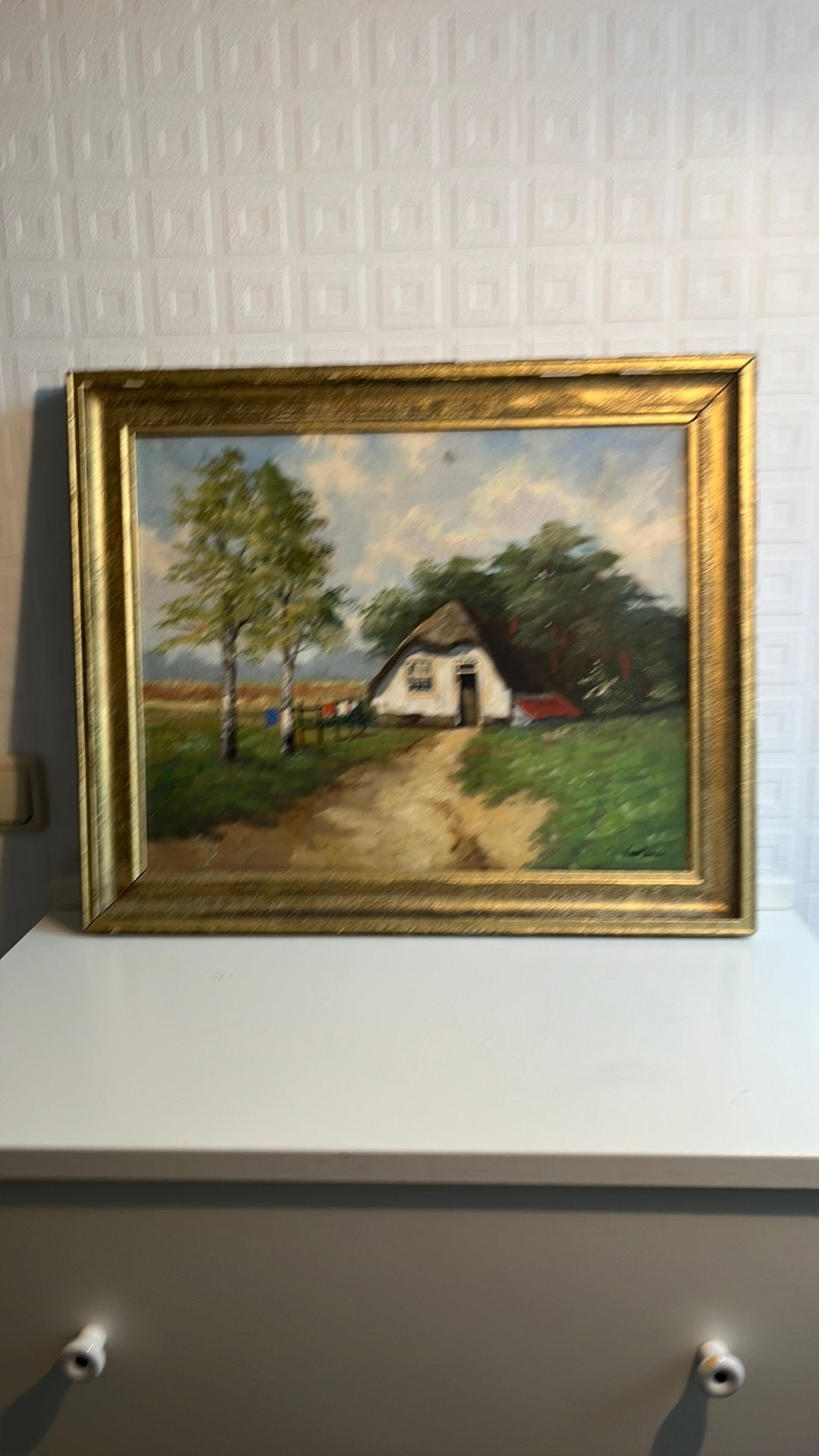 Klassiek schilderij., Antiek en Kunst, Ophalen, Doek, Gesigneerd, Landschap