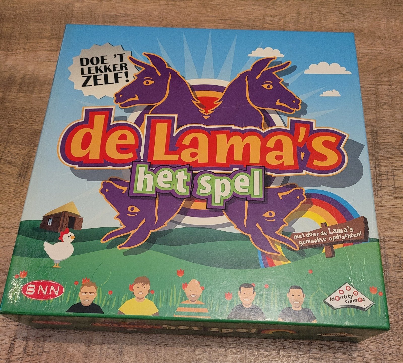 De Lama's Het Spel - Doe 't Lekker Zelf!, Hobby en Vrije tijd, Vijf spelers of meer, Ophalen of Verzenden, Zo goed als nieuw, Identity Games / Gamos