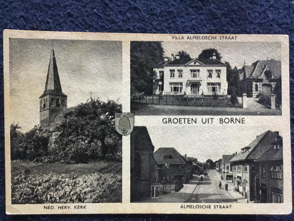 Oude Ansichtkaart Borne: Ned. Herv. Kerk, Almelo, Verzamelen, Ophalen of Verzenden, 1940 tot 1960, Gelopen, Overijssel