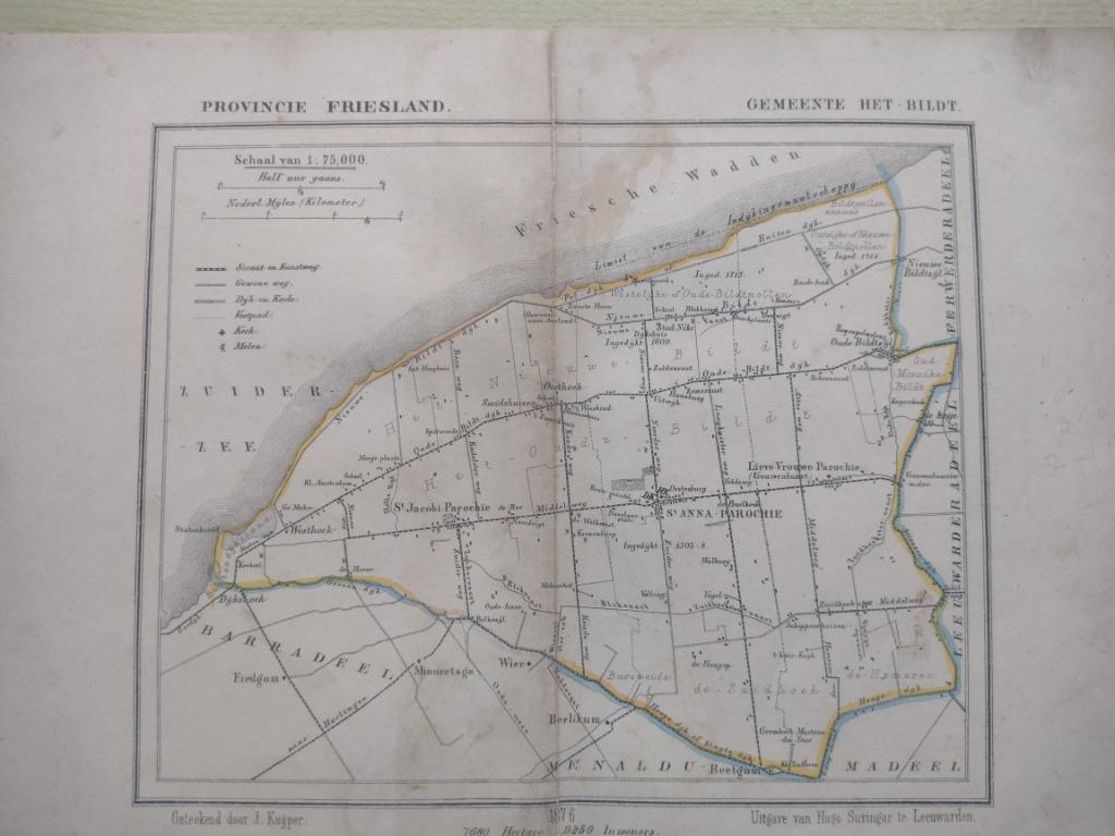 06 het Bildt Litho Kuyper 1867, Ophalen of Verzenden