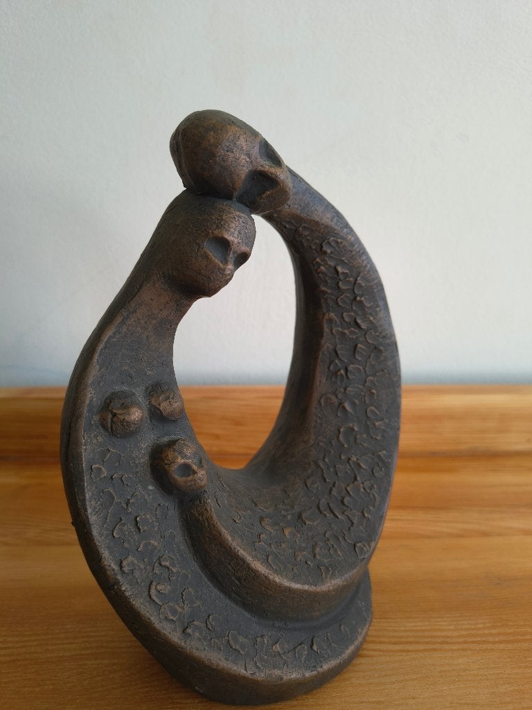 Bronzen Beeld "Verbondenheid" – Geert Kunen (Handgemaakt), Groep mensen, Minder dan 20 cm, Handgemaakt, Ophalen of Verzenden