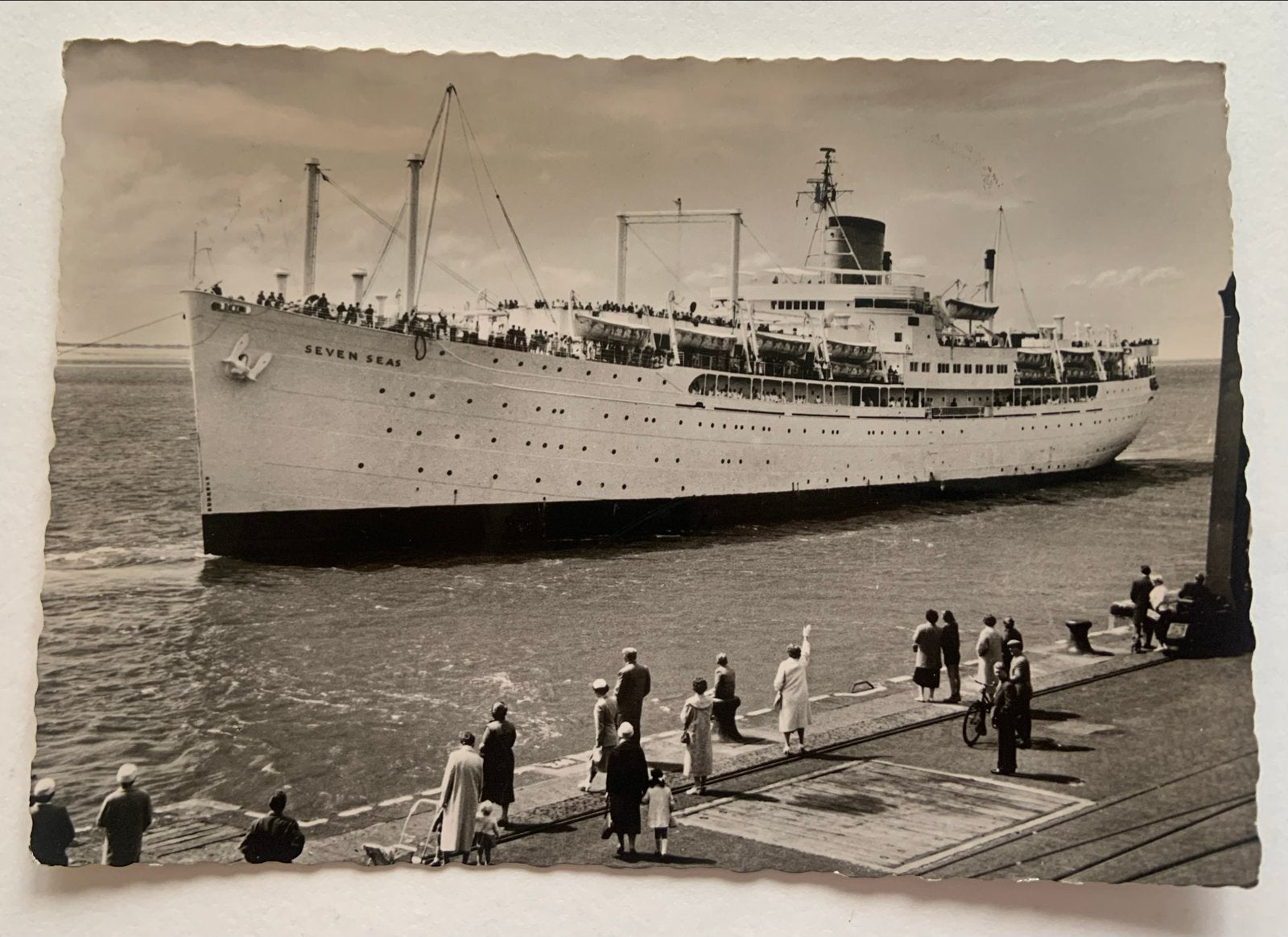 Historische Scheepskaart MS Seven Seas  (Echte Foto), Verzamelen, Verzenden, Kaart, Foto of Prent