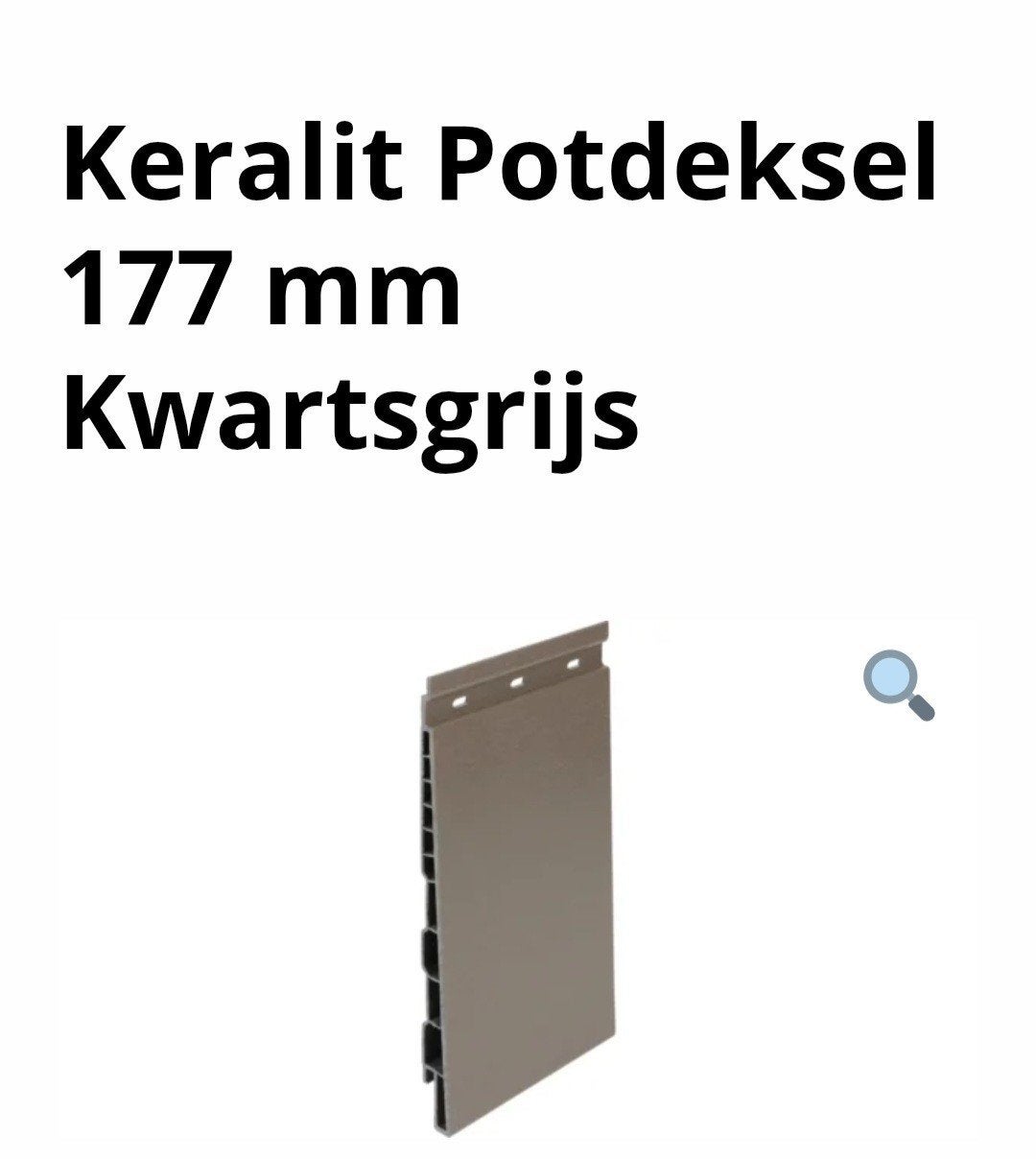 Keralit Potdeksel 177 mm Kwartsgrijs ral 7039, Doe-het-zelf en Verbouw, Platen en Panelen, Ophalen of Verzenden, Nieuw