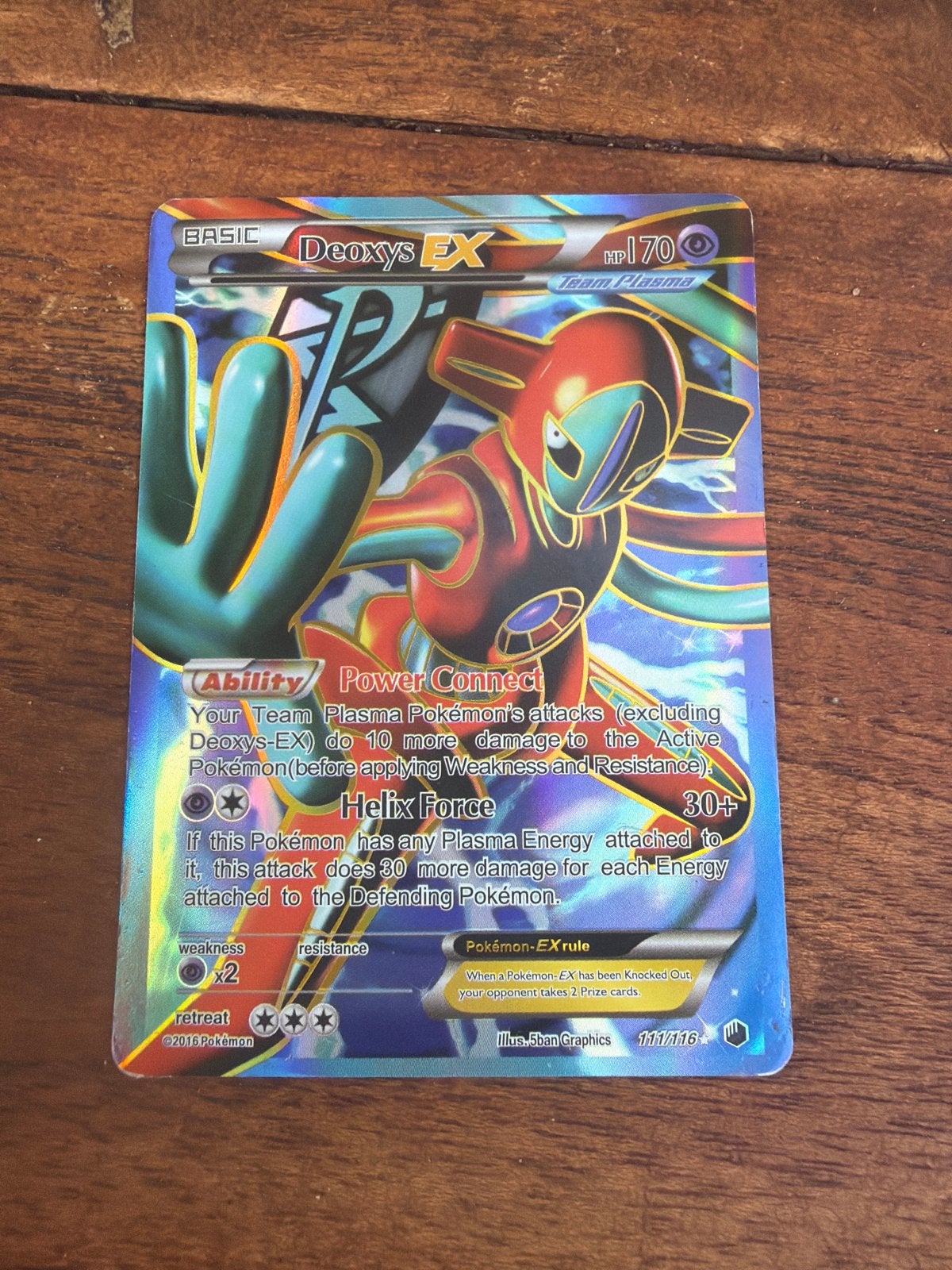Deoxys EX 111/116 Team Plasma Pokémon Kaart, Ophalen, Gebruikt, Losse kaart, Foil