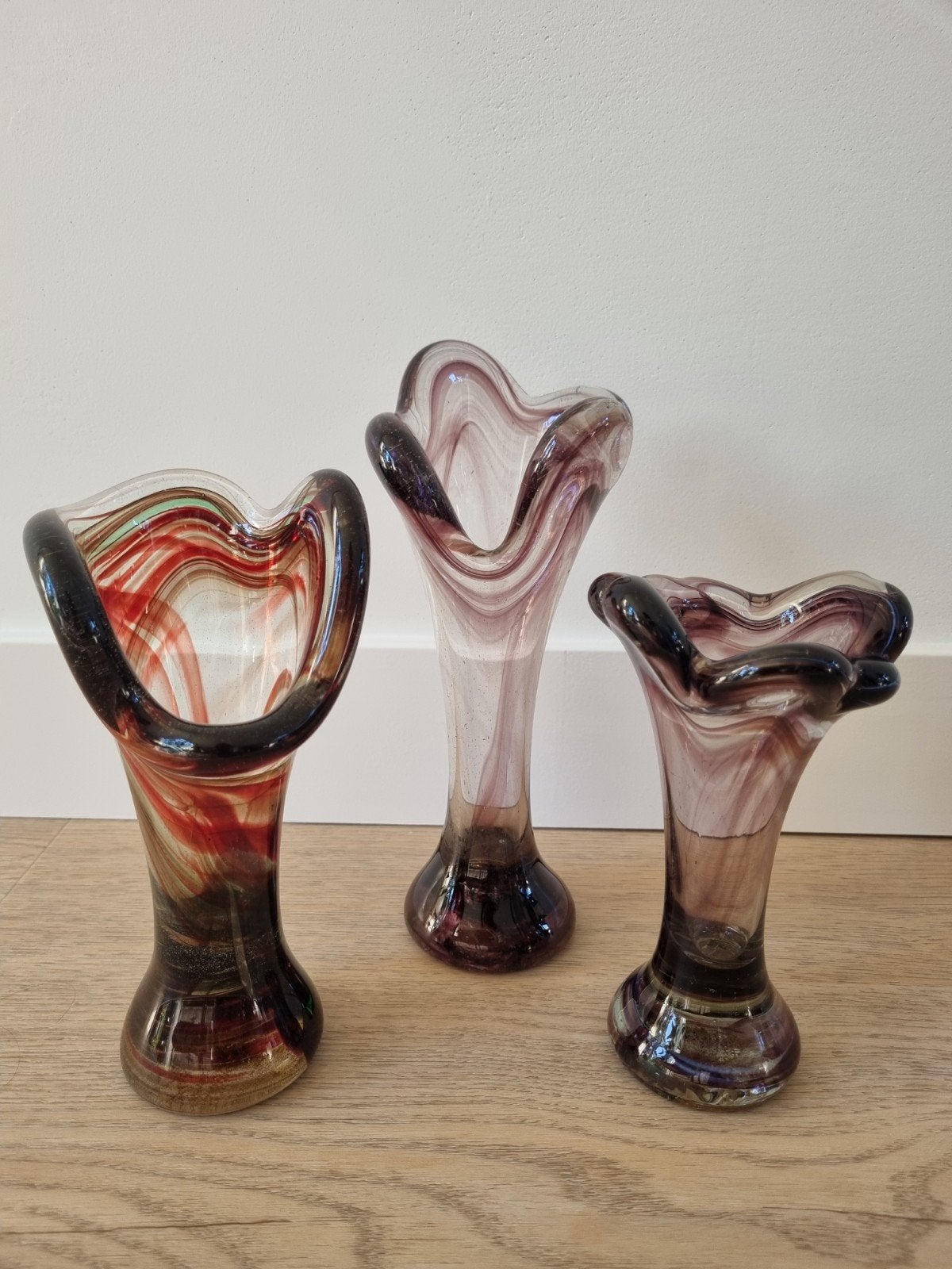 3 prachtige Murano vaasjes, Ophalen of Verzenden