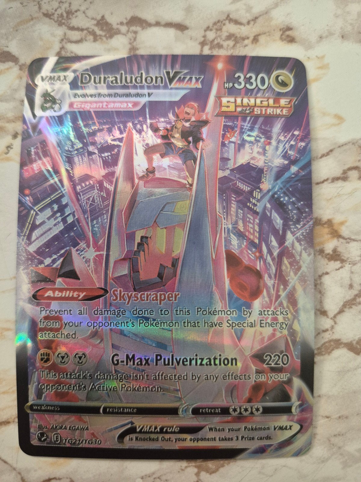 Pokémon Duraludon VMAX TG21/TG30 Full Art Kaart, Ophalen of Verzenden, Zo goed als nieuw, Losse kaart, Foil