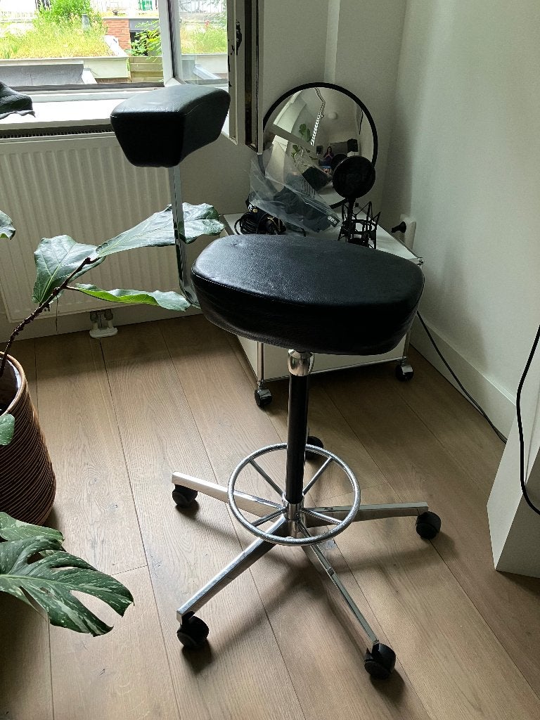 Vitra Perch George Nelson, Huis en Inrichting, Fauteuils, Gebruikt, Leer, Metaal, Minder dan 50 cm, Minder dan 75 cm, Ophalen