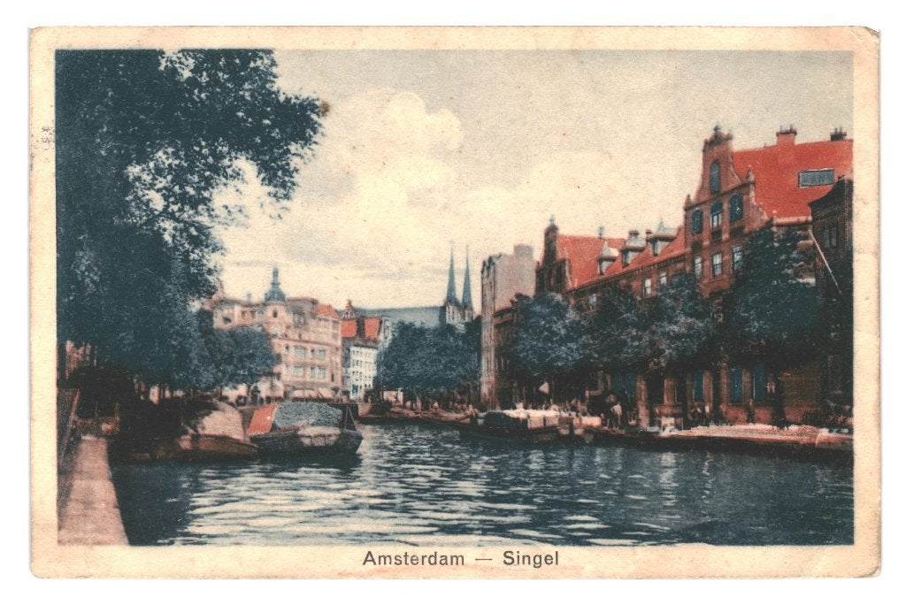 969169	Amsterdam	Singel	1927	Gelopen met postzegel, Ophalen of Verzenden, 1920 tot 1940, Gelopen, Noord-Holland