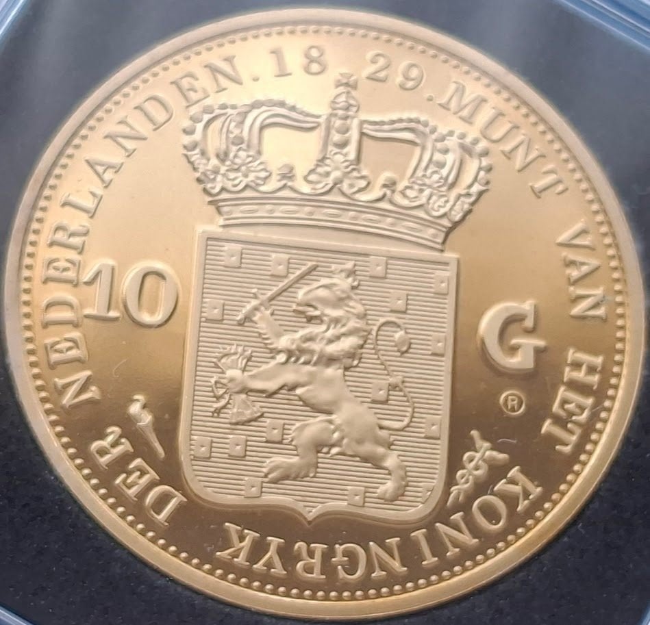 Originele Herslag 10 Gulden 1829 U - Koning Willem I, Verzenden, Overige materialen, Nederland