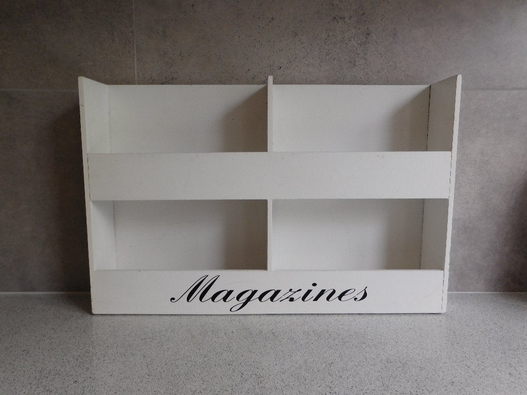 Magazinerek 46x30x8 cm. Wit MDF, Ophalen of Verzenden, Zo goed als nieuw, Wit, Vintage