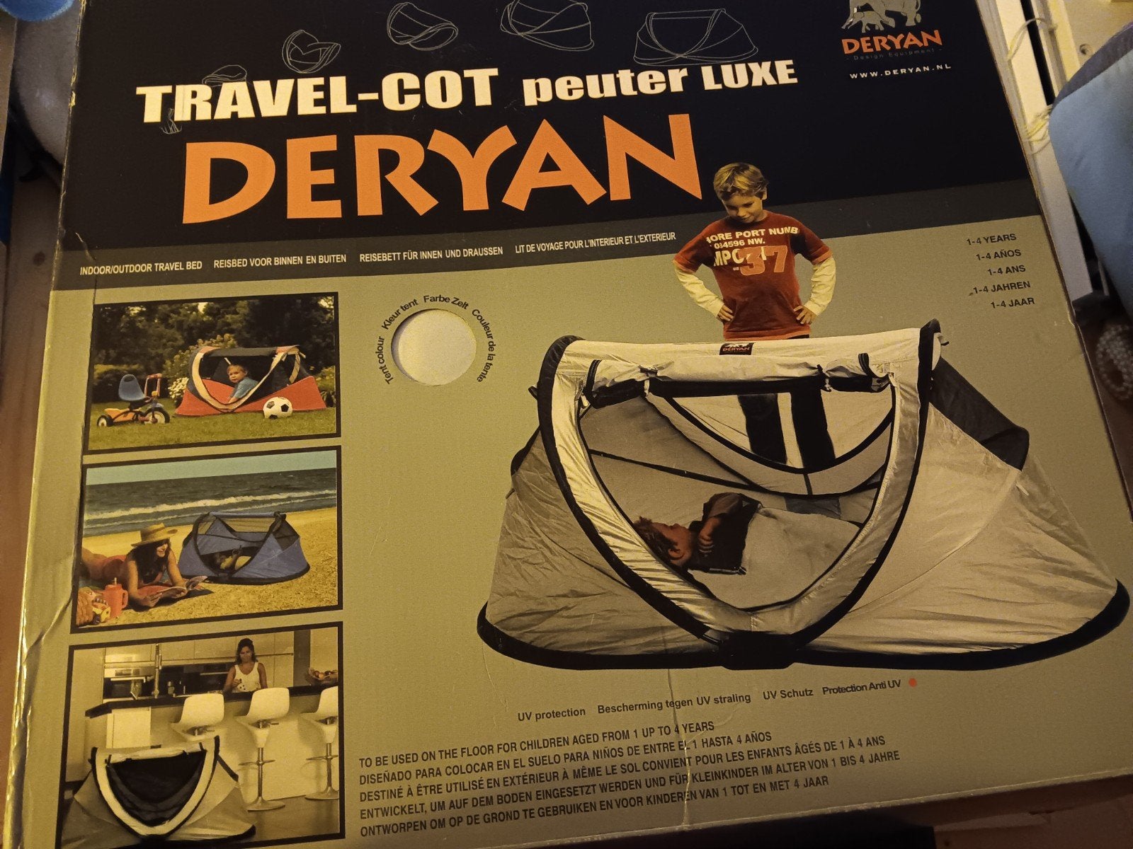 Deryan Travel-Cot Peuter Luxe uitklapbare tent, Ophalen of Verzenden, Zo goed als nieuw, Reisbedje