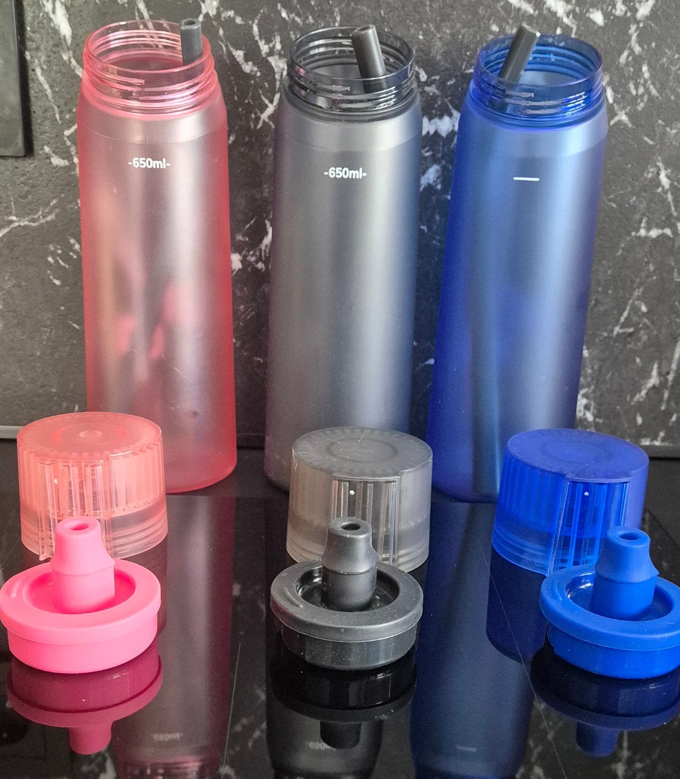 Air up Set van 3 drinkflessen met rietje - 650ml, Sport en Fitness, Bidons, Ophalen, Gebruikt