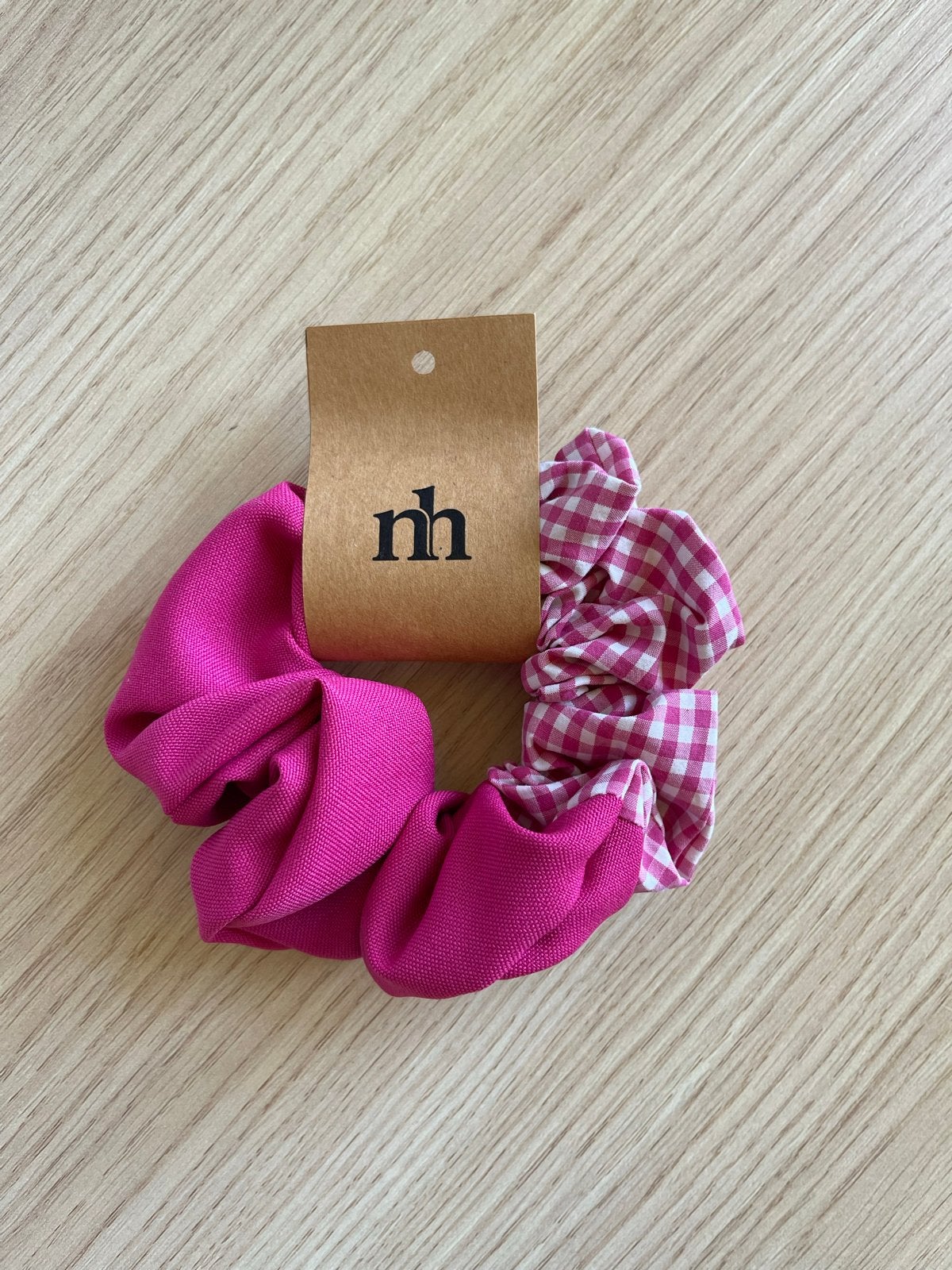 Roze Scrunchie - Effen & Geruit Design Handgemaakt, Kleding | Dames, Ophalen of Verzenden, Nieuw
