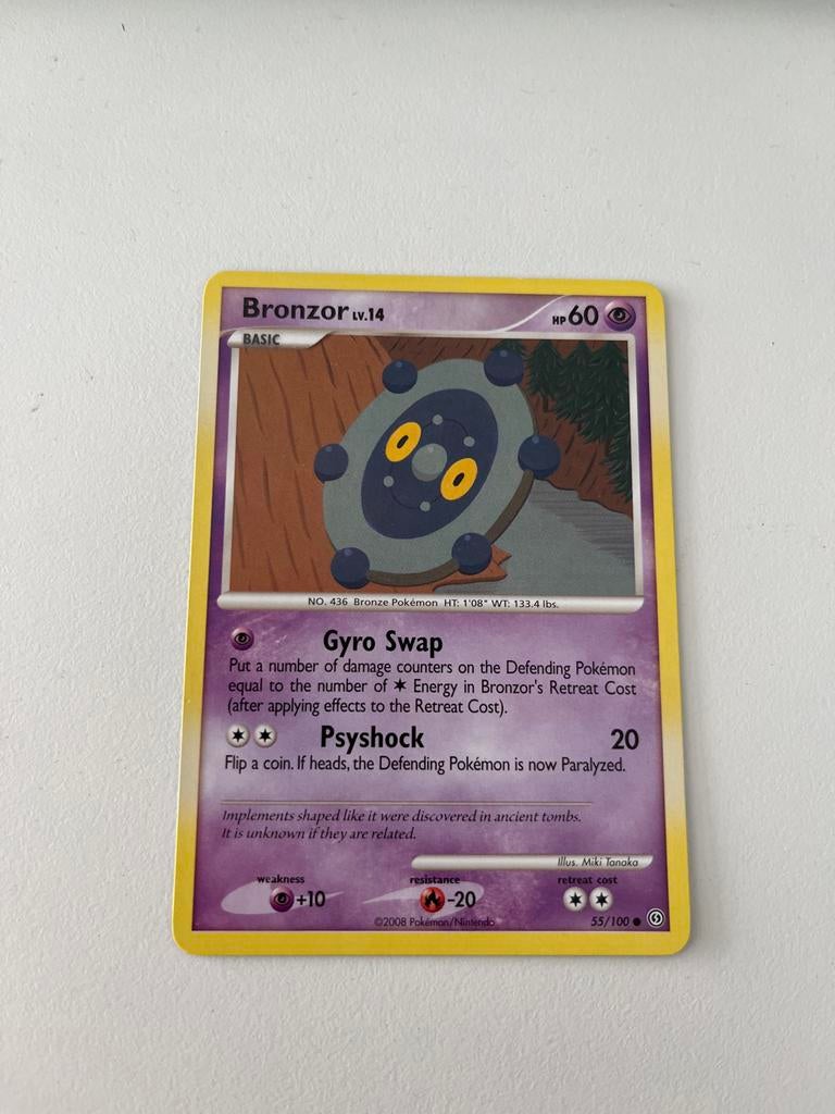 Pokémon Kaart Bronzor LV.14 - Basis - 55/100, Ophalen of Verzenden, Zo goed als nieuw, Losse kaart