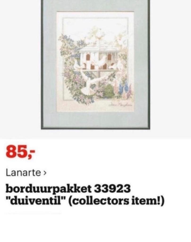 BORDUURPAKKET LANARTE DUIVENTIL PRACHTIG EN ZELDZAAM, Verzenden, Nieuw, Handborduren, Borduurpakket