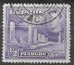 Cyprus 1938/1951 - Yvert 135A - Zuilenrijen van Salamis (ST), Verzenden, Overige landen, Gestempeld