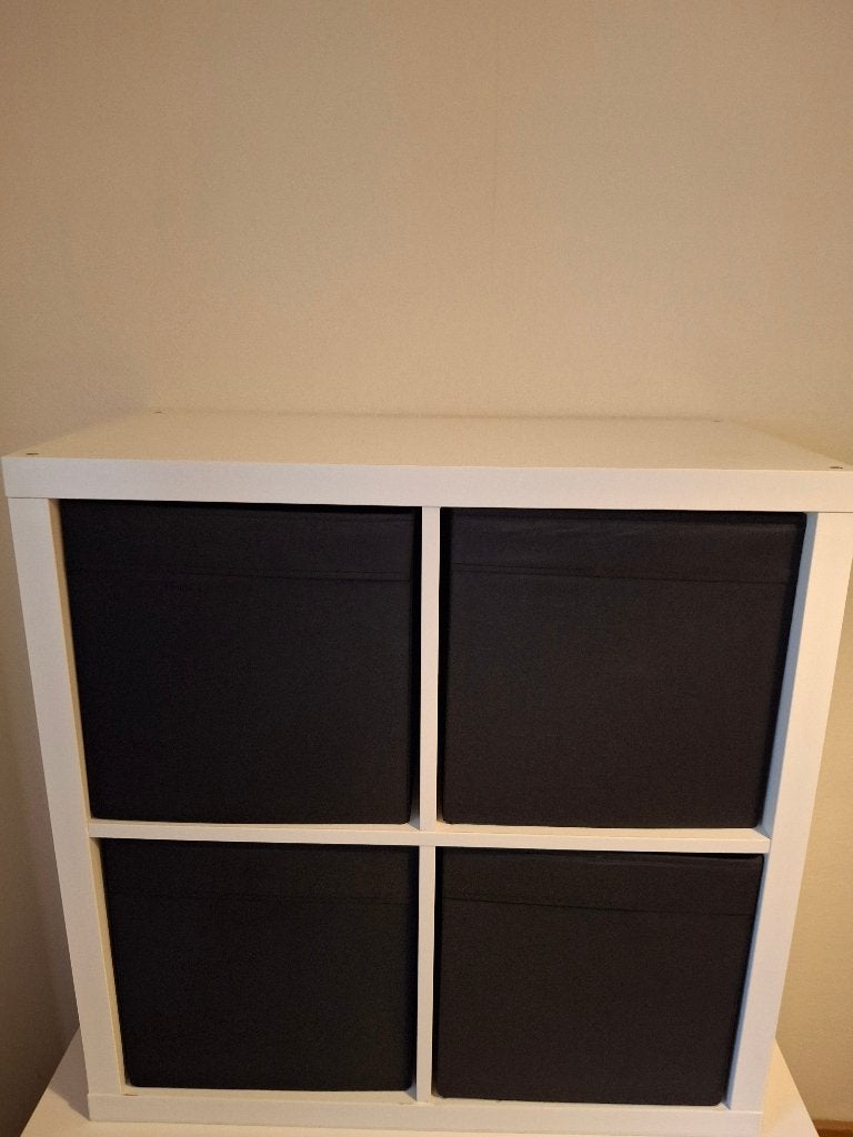 Losse kast met 4 stoffe mandjes van ikea, Ophalen, Overige houtsoorten, Minder dan 50 cm