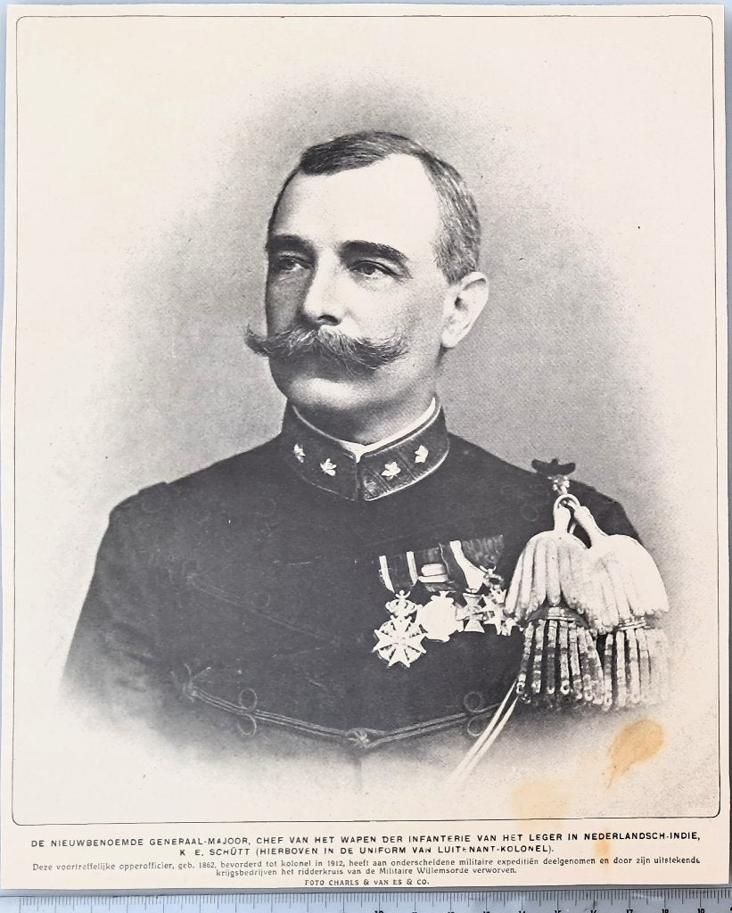 Leger Indië 1916; Gen.Maj. Schüt, is nu chef infanterie, Verzenden, Voor 1940, Gebruikt, Overige onderwerpen
