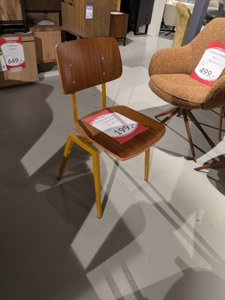 SET NIEUWE EETKAMERSTOELEN STERK AFGEPRIJSD, Ophalen, MODERN, Bruin, Nieuw