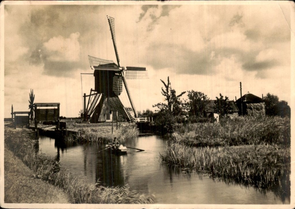 Tienhoven - Wipwatermolen - Overdekt buitenscheprad, Ophalen of Verzenden, 1920 tot 1940, Gelopen, Utrecht