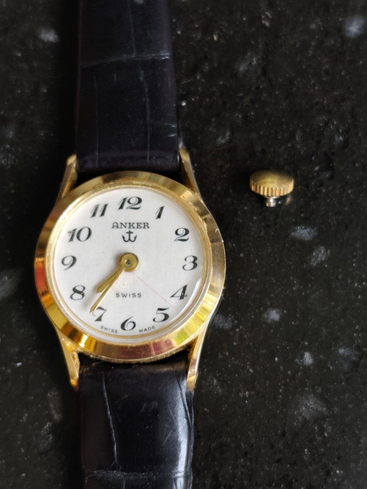 Anker, vintage dameshorloge, niet werkend, voor onderdelen, Overige merken, Staal, Met bandje, Polshorloge