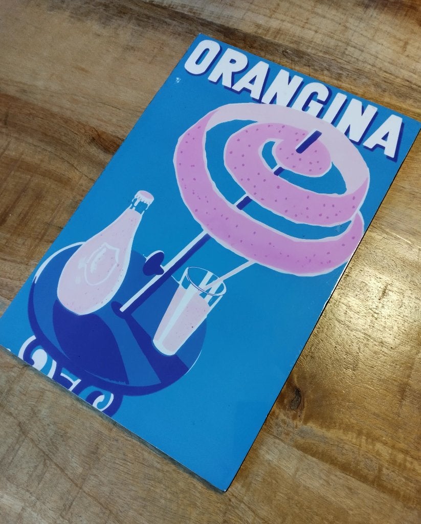 Orangina reclamebord / paneel - GRATIS verzenden, Verzenden, Zo goed als nieuw, Reclamebord