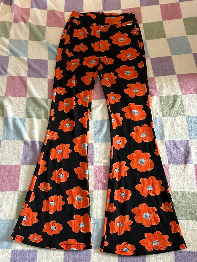 Colourful Rebel flared pants oranje bloem, maat M, Maat 38/40 (M), Nieuw, Oranje, Ophalen of Verzenden