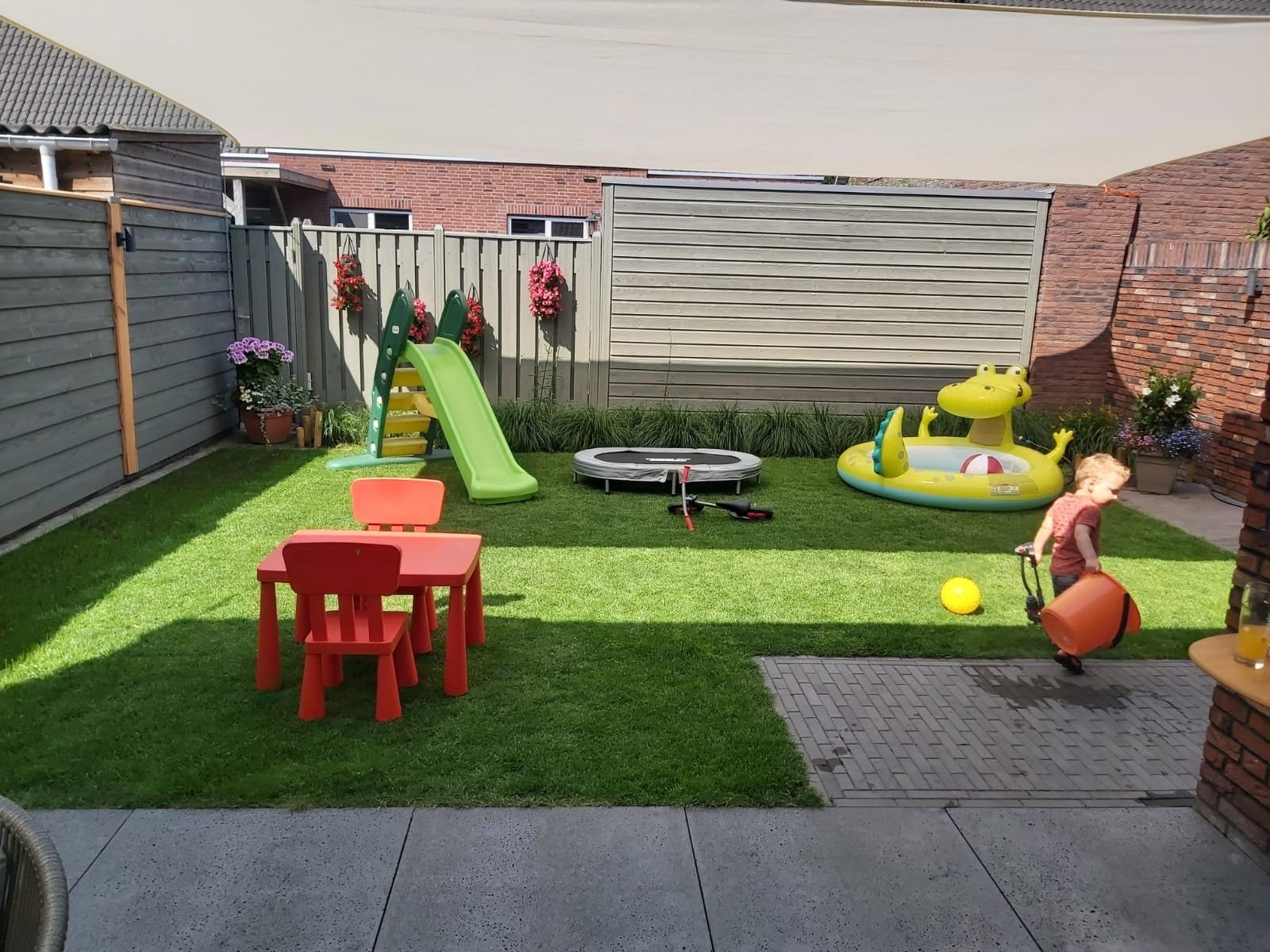 Groot schaduwdoek voor tuin of terras, Tuin en Terras, Ophalen, Gebruikt, Overige typen, 450 cm of meer
