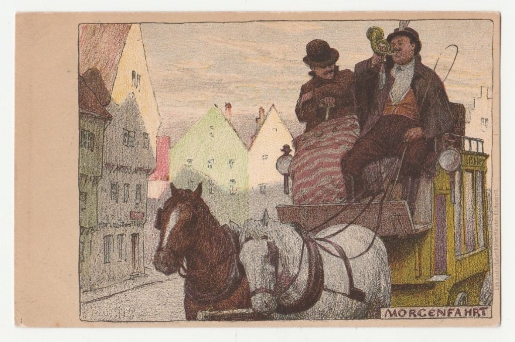 Koetsen.  Paul Hey.  Illustrateurs.  Morgenfahrt., Verzenden, Voor 1920, Ongelopen, Overige thema's