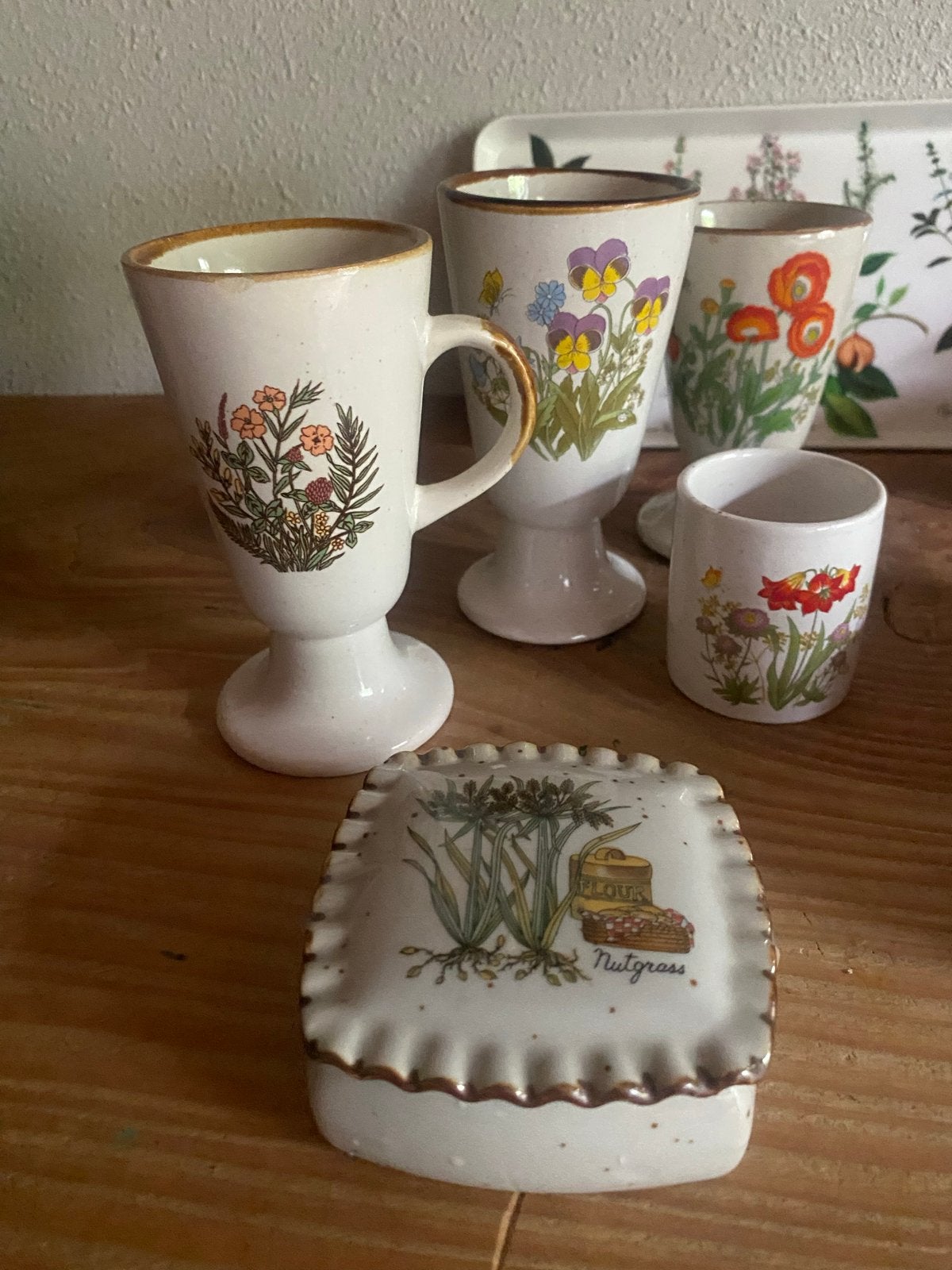 Wild Flowers Botanica Servies - Vintage Bloemenprint, Keramiek, Vintage, Ophalen of Verzenden, Zo goed als nieuw