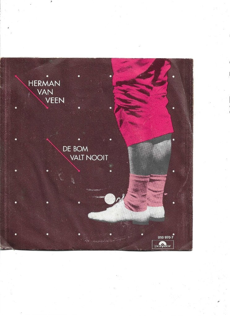 Single Herman van Veen - De bom valt nooit, Ophalen of Verzenden, Gebruikt, 7 inch, Nederlandstalig