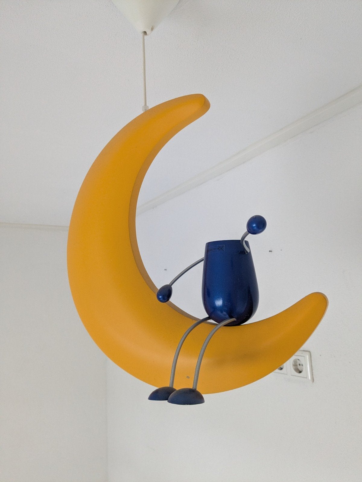 Philips kinderlamp.mannetje op de maan, Gebruikt, Geel, Ophalen of Verzenden, Lamp
