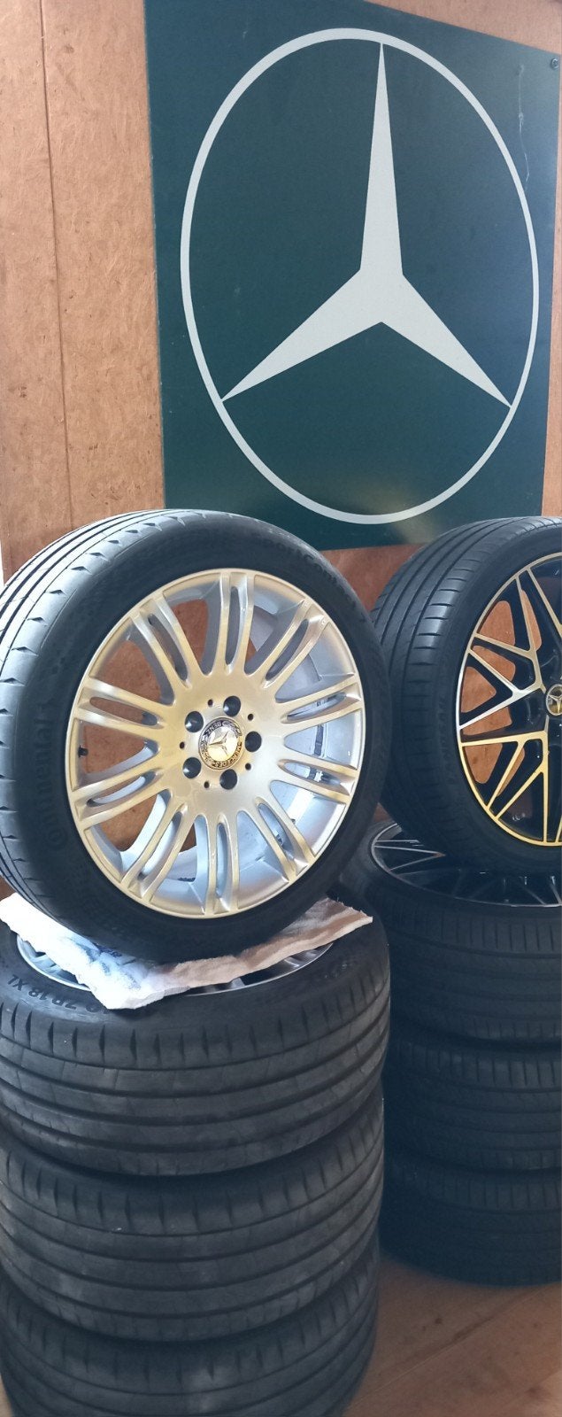 Sportline velgen en Banden Orgineel Mercedes W211, Ophalen, 18 inch, Gebruikt, Banden en Velgen