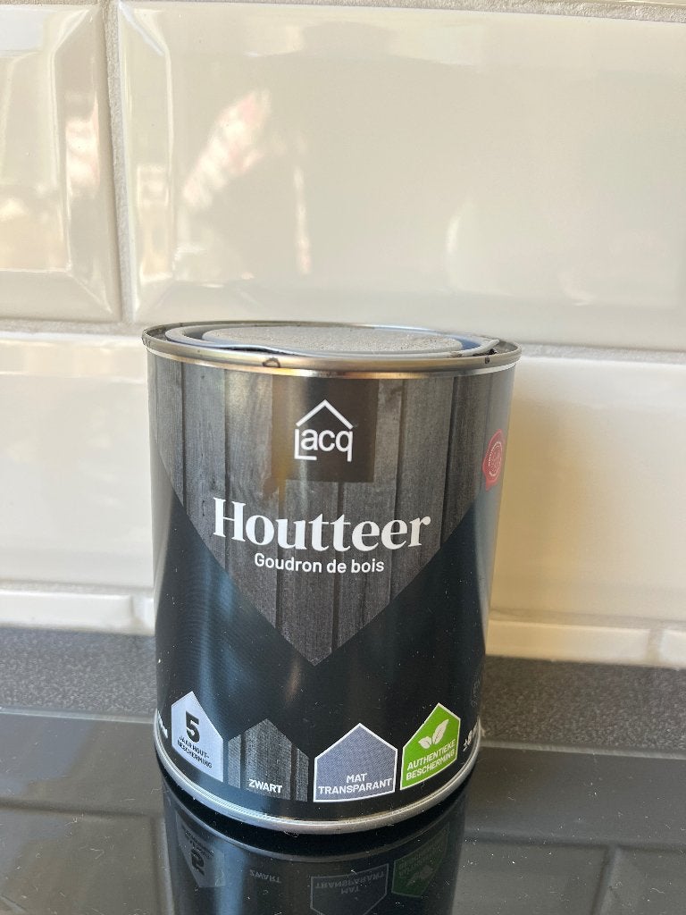 Hout teer, Gebruikt, Zwart, Ophalen of Verzenden, Lak