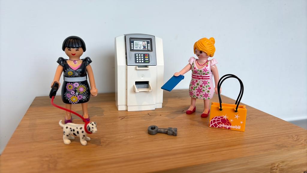 Playmobil geldautomaat 9081 compleet zgan, Ophalen of Verzenden, Zo goed als nieuw, Complete set