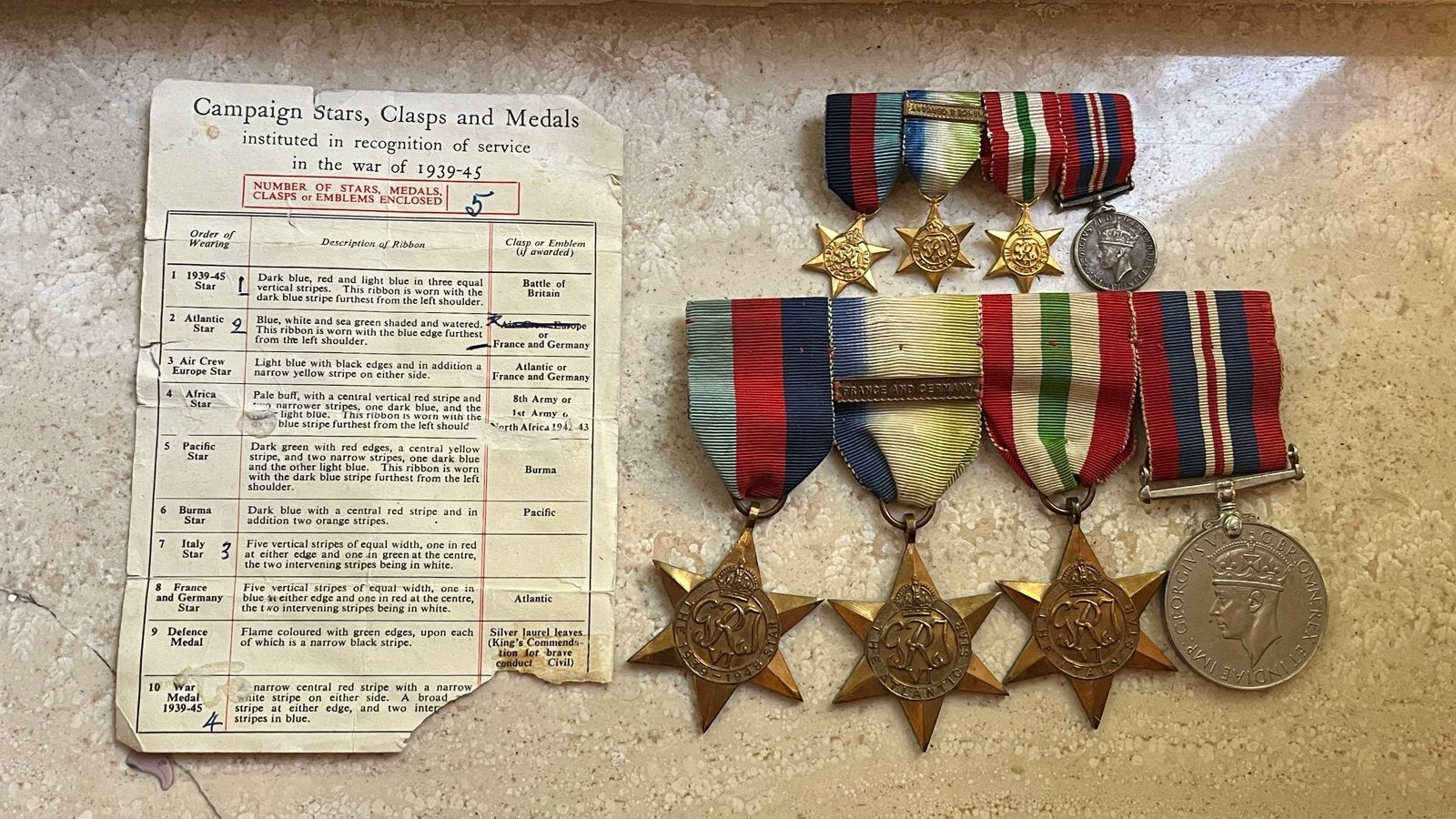 Britse ww2 medaille set  met ATLANTIC STAR +GESP +paper, Ophalen of Verzenden, Overige soorten, Engeland, Lintje, Medaille of Wings