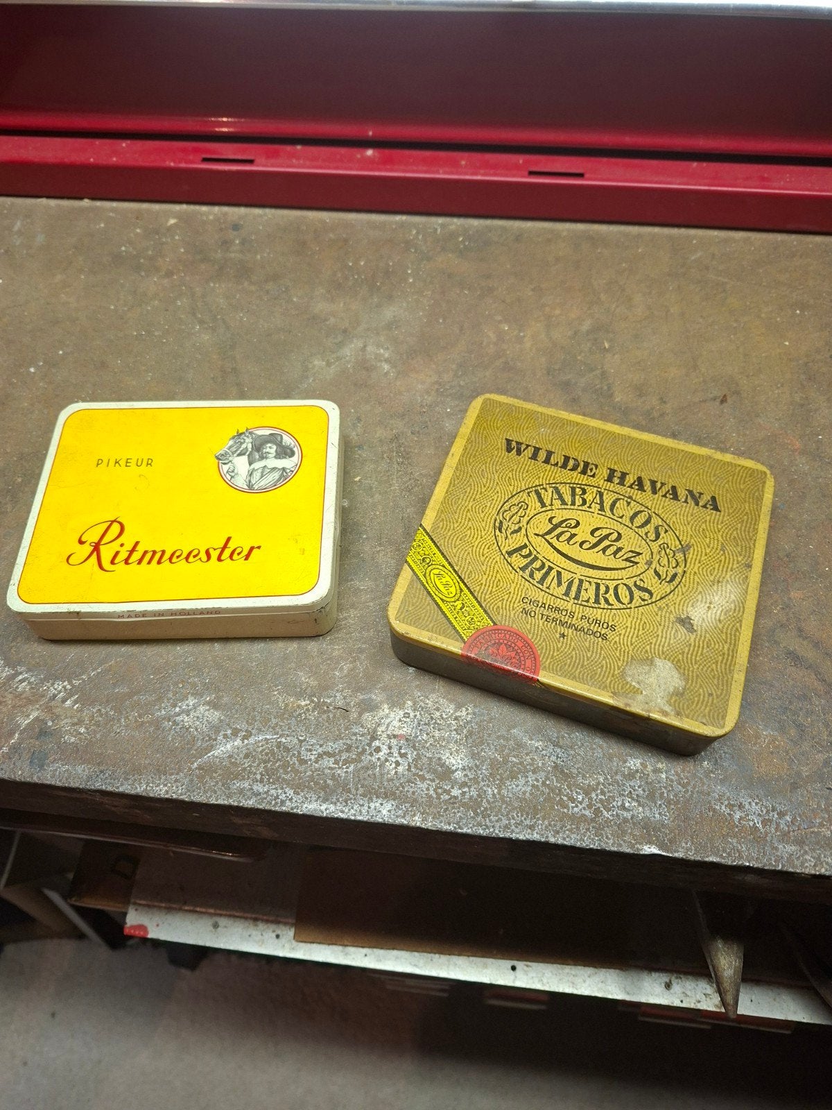 Vintage Ritmeester en La Paz Tabaksdozen, Ophalen of Verzenden, Gebruikt, Tabaksdoos of Verpakking