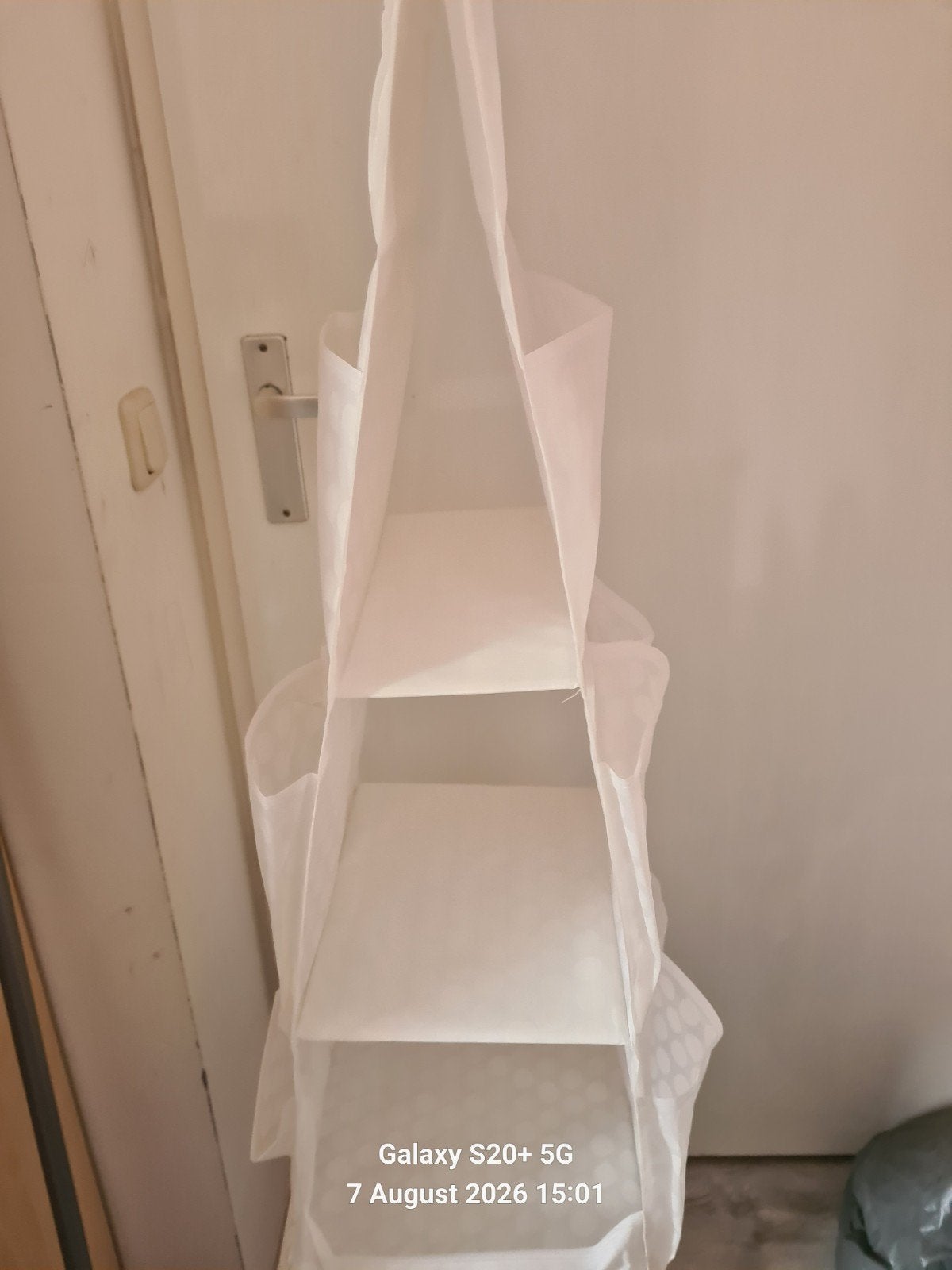 Witte hangorganizer met vakken voor kleding/accessoires, Ophalen, Gebruikt