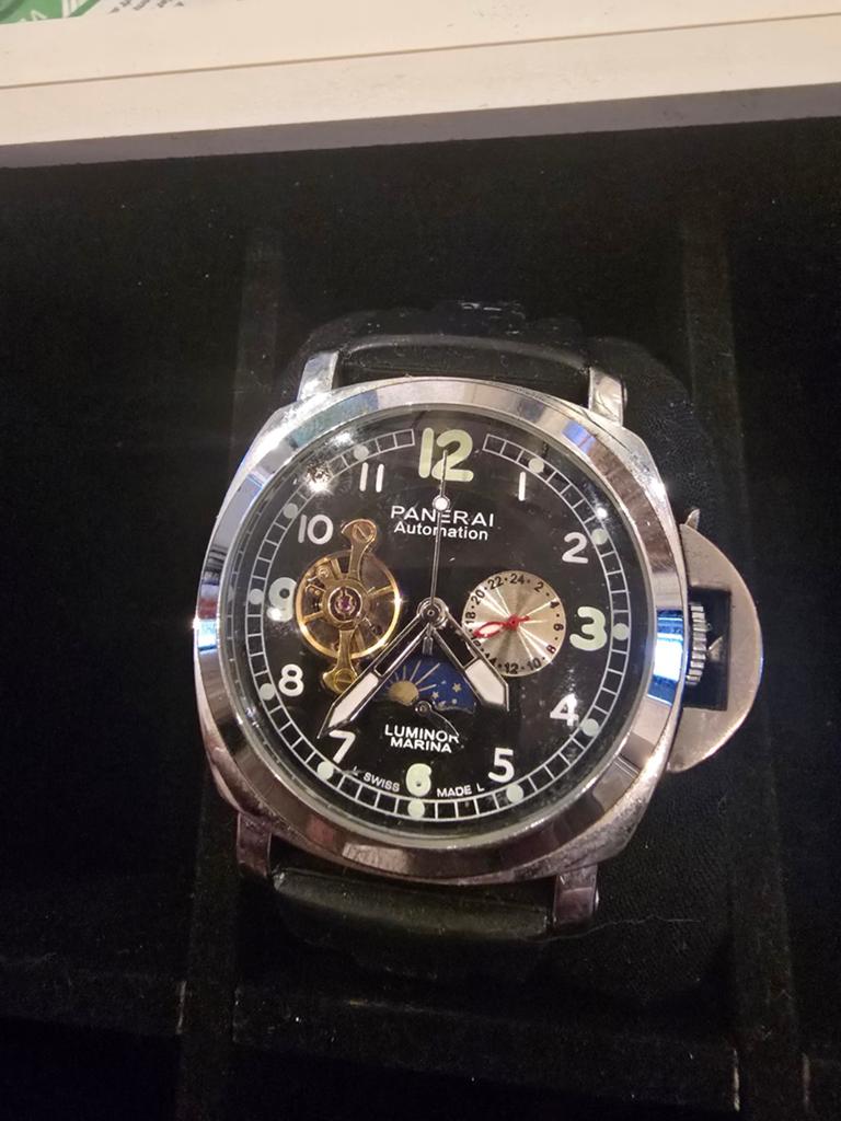 Panerai heren horloge, Ophalen of Verzenden, Zo goed als nieuw, Leer, Overige merken
